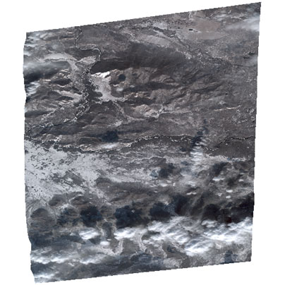 Снимок со спутника QuickBird от 28 октября 2014 г. на район вероятного нахождения пропавшего вертолета 