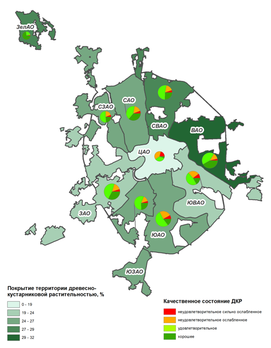 Карта зеленых насаждений города москвы