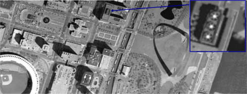 Пример панхроматического изображения со спутника QUICKBIRD (пространственное разрешение 60 cм)