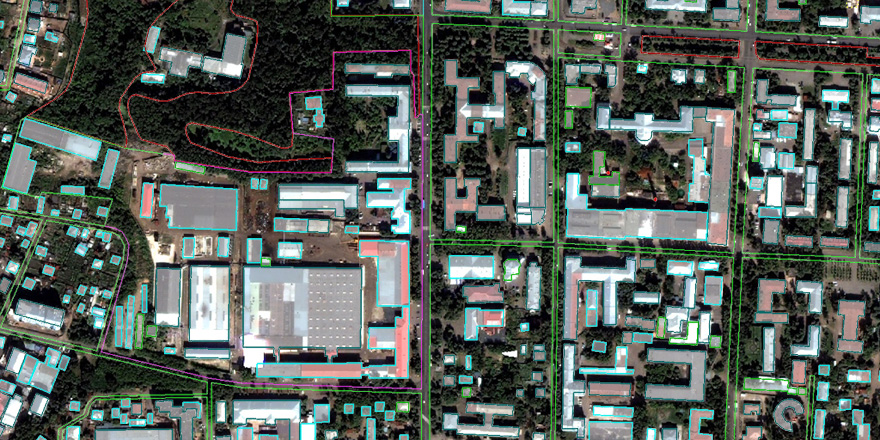 Томск, векторизованный космический снимок GeoEye-1