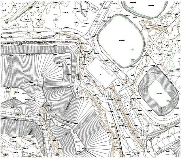 Откосы на топографическом плане