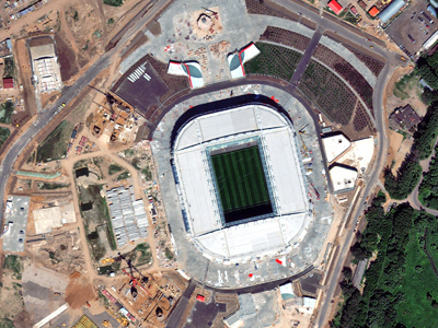 Строящийся стадион «Открытие Арена», снимок со спутника с пространственным разрешением 0,5 м