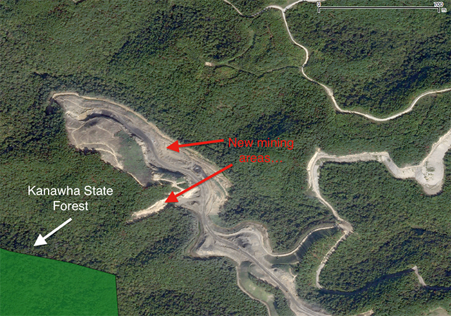 Снимок со спутника SkySat-2, шахта KD-2 (Западная Вирджиния), 2 октября 2014 г.