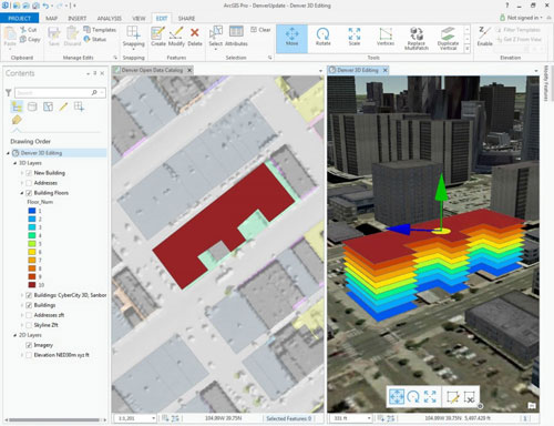 Одновременная работа с 2D и 3D данными в ArcGIS Pro 